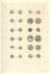 32297 Afbeeldingen van de voor- en de achterzijde van 12 munten vanaf Koenraad van Zwaben (1076-1099).